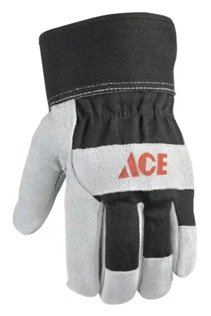 Ace Men's Indoor/Outdoor Work Gloves Black/Gray M 1 pair Price Cut