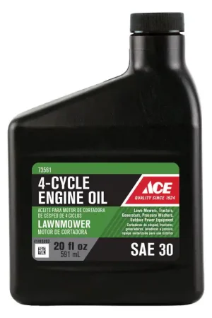 Ace SAE 30 4-Cycle Lawn Mower Motor Oil 20 oz 1 pk, Pack of 12 Certified
