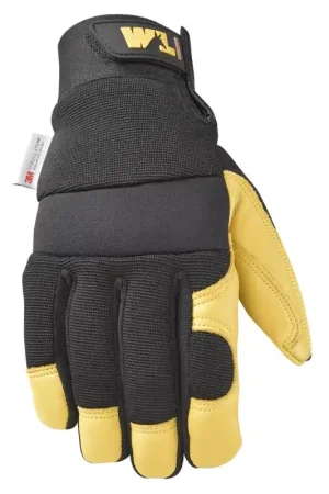 Best Choice Wells Lamont Men's Saddletan Grain Winter Work Gloves Black/Yellow M 1 pair