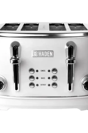 Fresh Stock Haden Heritage Stainless Steel White 4 slot Toaster 8 in. H X 13 in. W X 12 in. D