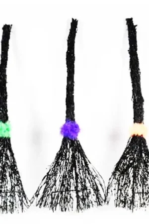 Price Cut Sienna Warm White 45 ct 29 in. Prelit Rattan Brooms Halloween Decor