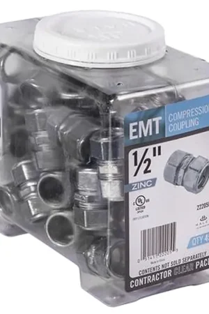 Best Price Halex 22205B EMT Coupling, 1/2 in Compression, Zinc, 45/PK
