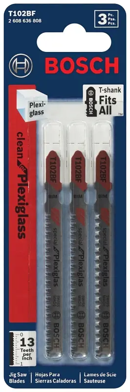 Affordable Bosch T102BF Jig Saw Blade, 0.3 in W, 3-5/8 in L, 13 TPI, Pack of 5