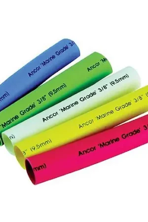 Affordable Ancor Adhesive Lined Heat Shrink Tubing Assorted 3/8″ x 6″ (Black, Green, Red, White, Yellow)