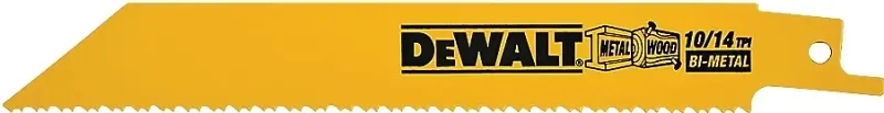 Trusted Brand DEWALT DW4845 Reciprocating Saw Blade, 3/4 in W, 6 in L, 10/14 TPI