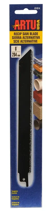 ARTU 01814 Reciprocating Saw Blade, 8 in L, Tungsten Carbide Cutting Edge Crafted