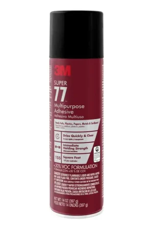 3M Super 77-VOC30DSC Multi-Purpose Spray Adhesive, Colorless, 14 oz Aerosol Can Order Now