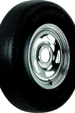 13″ ST Radial Tire & Wheel Assembly, ST185/80R13 C/5-Hole Chrome Directional Express Delivery