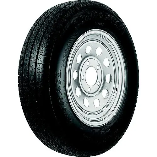 Best Choice Loadstar Bias Tire and Wheel (Rim) Assembly KR25 ST145/R-12 5-Hole 8 Ply, Silver, Modular