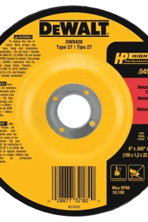 Affordable DEWALT DW8426 Cutting Wheel, 6 in Dia, 0.045 in Thick, 7/8 in Arbor, 60 Grit, Medium, Aluminum Oxide Abrasive
