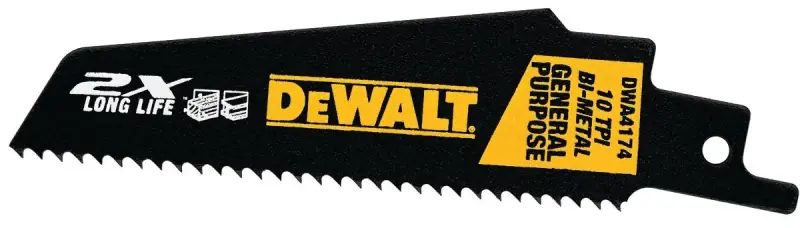 Secure Checkout DEWALT DWA4174 Reciprocating Saw Blade, 1 in W, 4 in L, 10 TPI