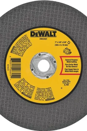 Affordable DEWALT DWA3501 Cutting Wheel, 7 in Dia, 1/8 in Thick, Aluminum Oxide Abrasive, 5/8 in Arbor