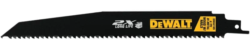 Secure Checkout DEWALT DWA4169B25 Reciprocating Saw Blade, Steel, Applicable Materials: Wood, 1 in W, 9 in L, 6 TPI