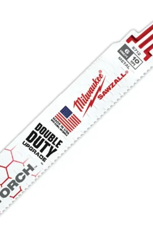 Next Day Delivery Milwaukee The Torch 48-00-5712 Reciprocating Saw Blade, 1 in W, 6 in L, 10 TPI, Bi-Metal Cutting Edge