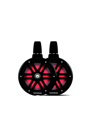 Fast Shipping Rockford Fosgate M2WL8B Color Optix 2-Way Wake Tower Can Speakers, 8″ w/ White & Stainless Grills